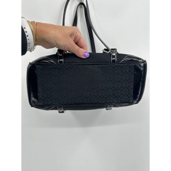 Coach Vintage Y2K Gallery Black Signature Shoulder Bag Tote Bag - Picture 3 of 8